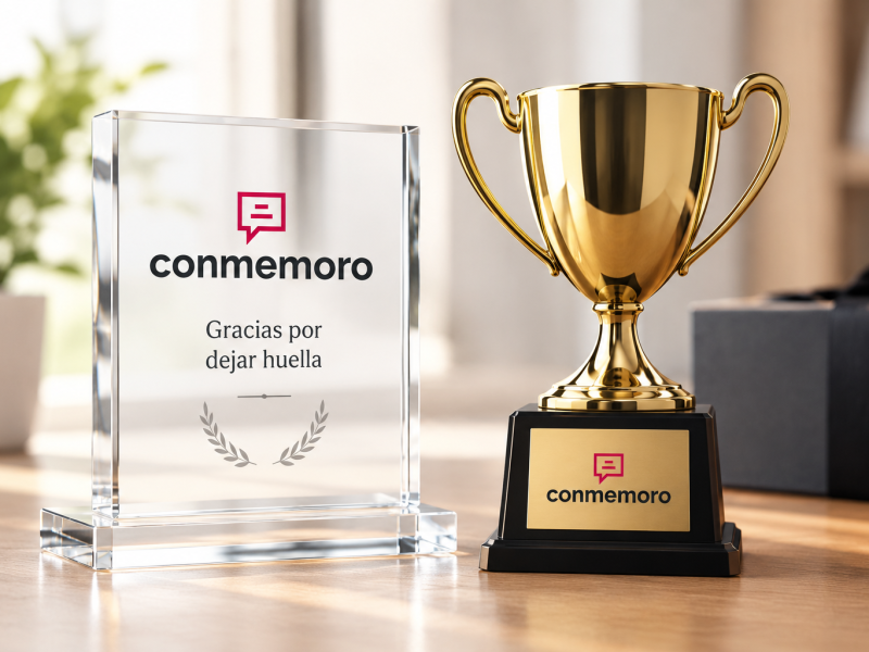 placas conmemorativas vs trofeos
