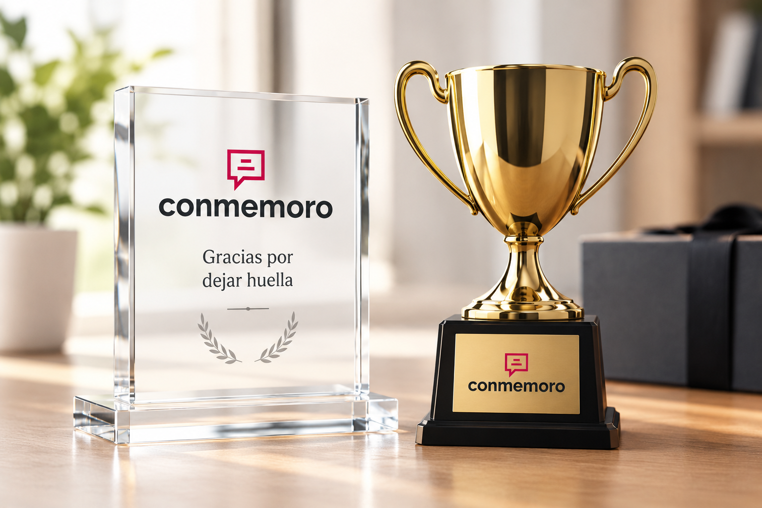 placas conmemorativas vs trofeos