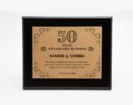 Diseño de placa conmemorativa para bodas de oro